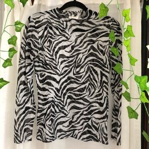 Mock neck mesh long sleeve